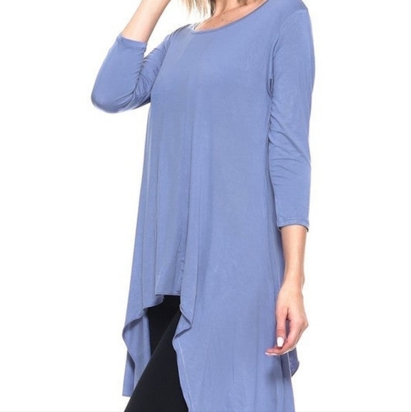 YELETE 3/4 Sleeve Misty Blue Tunic Top Size Small NWT - Picture 3 of 5